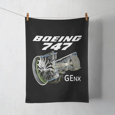 Boeing 747 & GENX Engine aviation design on soft absorbent cotton towel.