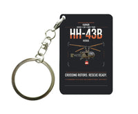 Thumbnail for Kaman HH-43B Huskie design on black designed key chain, double-side print