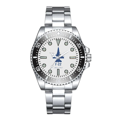 Fighting Falcon F22 Luxury Aviators aviation aviator watch, premium stainless steel body with engraved detail.