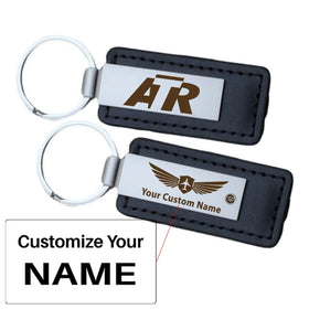 ATR & Text Faux Leather Key Chains