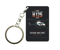 Thumbnail for Airbus H125 design on black designed key chain, double-side print
