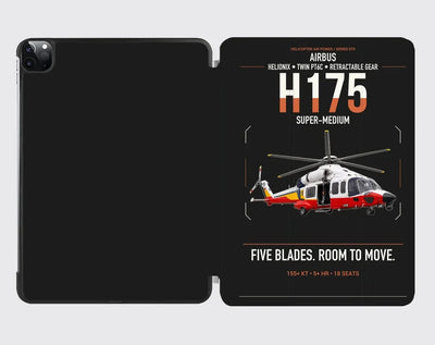 Airbus H175 design on black ipad tablet case