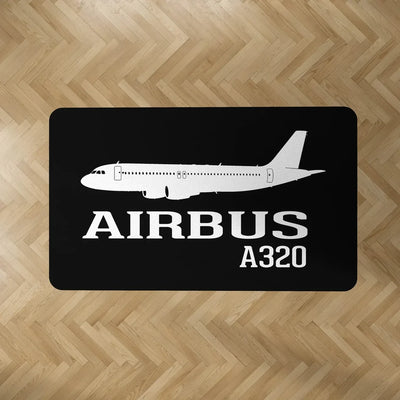 Airbus A320 aviation design on durable carpet pile with non-slip backing rectangle carpet floor mat.