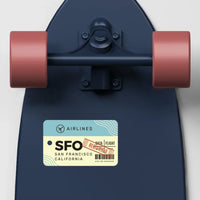 Thumbnail for SF Airplane Boarding Pass aviation design sticker in weather-resistant vinyl.