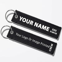 Thumbnail for Custom Design Image Logo Cabin Crew Tag aviation Remove Before Flight key chain, aviation-tag style webbing.