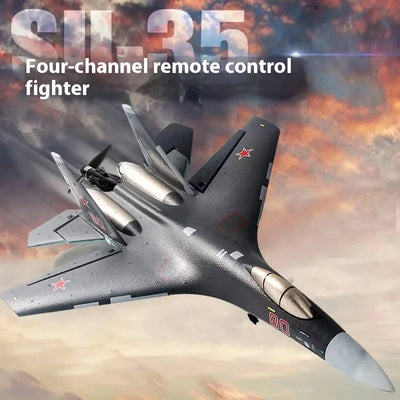 Side view of Fighter Brushless Glider Qf009 Four-Channel Aircraft Aerobatic Six-Axis Self-Stabilizing Epp Remote Control avia.