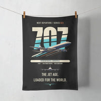 Thumbnail for Boeing 707-320C design on black towel
