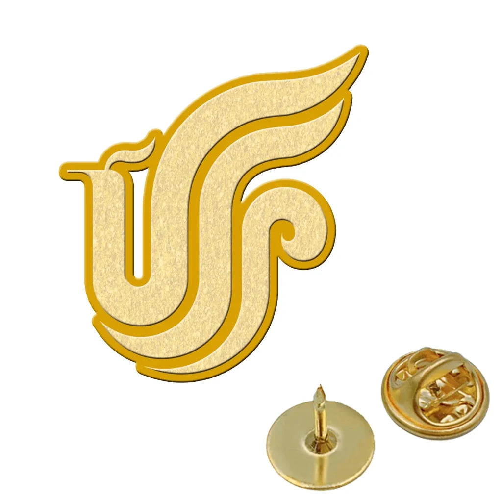 Air China aviation hollow pin in polished alloy.