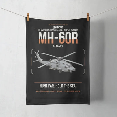 Sikorsky MH-60R Seahawk design on black towel