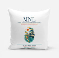 Thumbnail for Manila Ninoy Aquino International Airport (MNL) design on white pillow