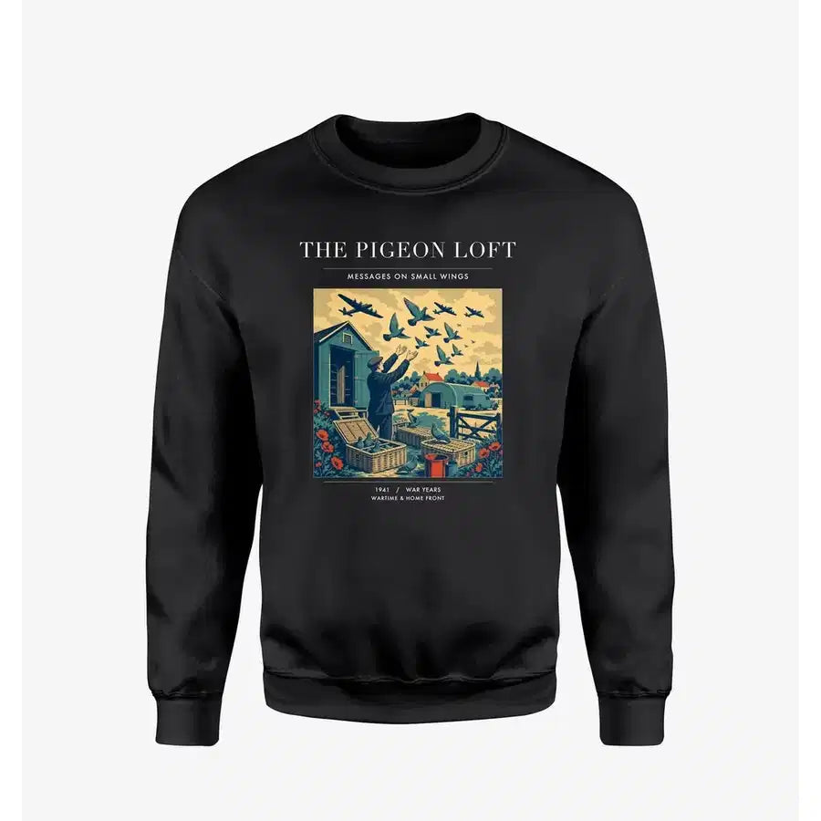 VINTAGE G4526 - The Pigeon Loft - Designed Sweatshirts design on black