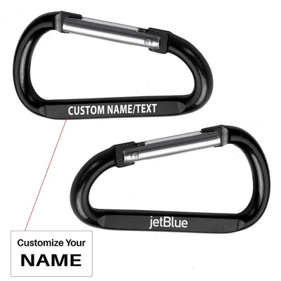 jetBlue Airways Airlines aviation aluminum alloy carabiner key chain in aircraft-grade aluminum.