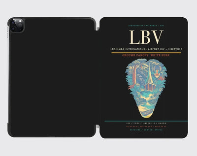 Leon-Mba International Airport (LBV) design on black ipad tablet case