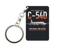 Thumbnail for C-54D Skymaster design on black designed key chain, double-side print