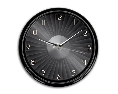 Jet Engine aviation themed wall clock, premium wood and metal.
