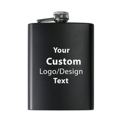 Custom Design Image Logo aviation design on stainless hip flask, compact pocket-size flask.