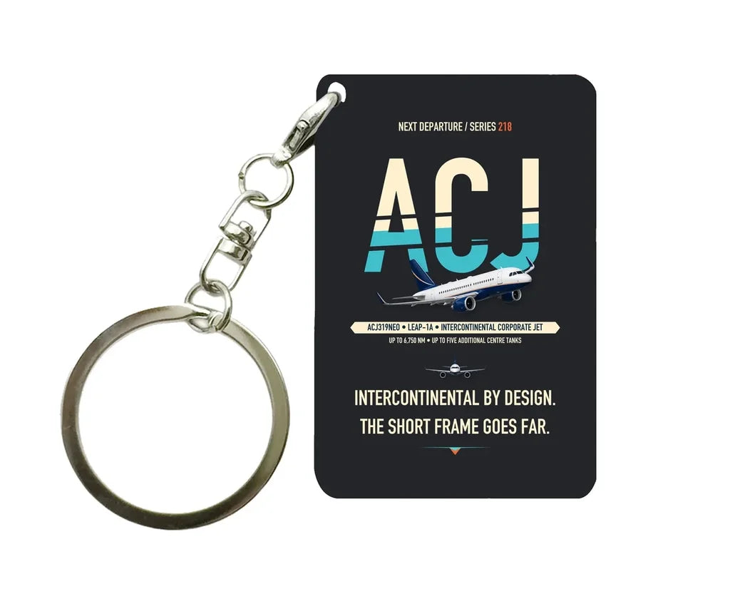 Airbus ACJ319neo Key Chain design on black key chain