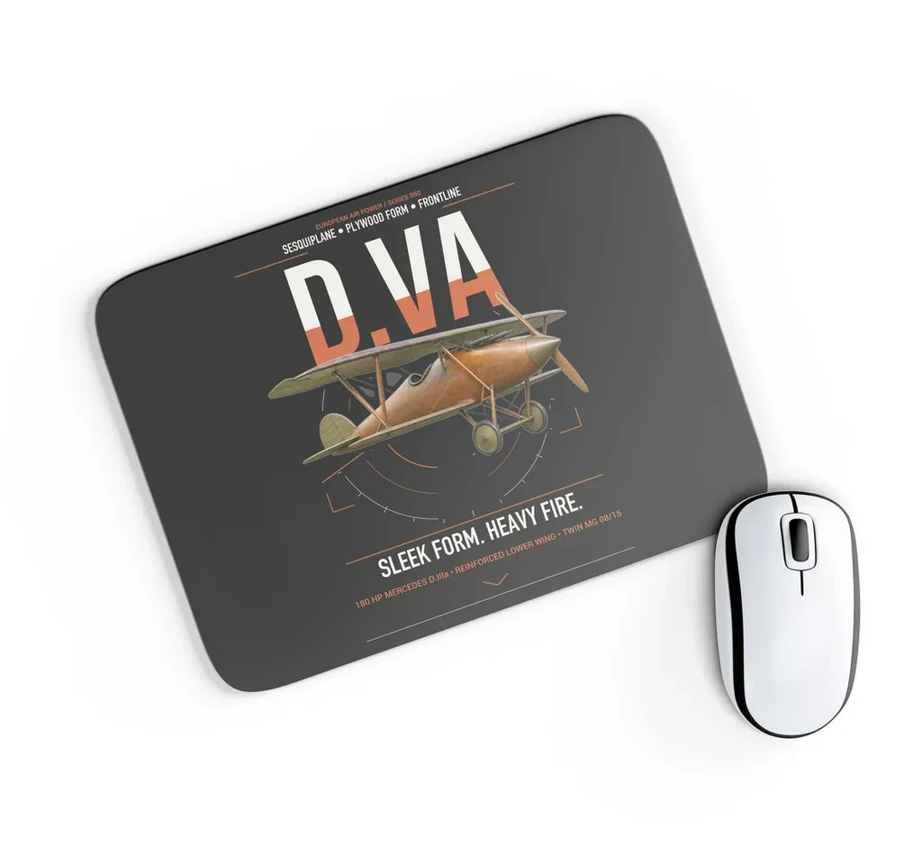 Albatros D.Va design on black rectangle mouse pad