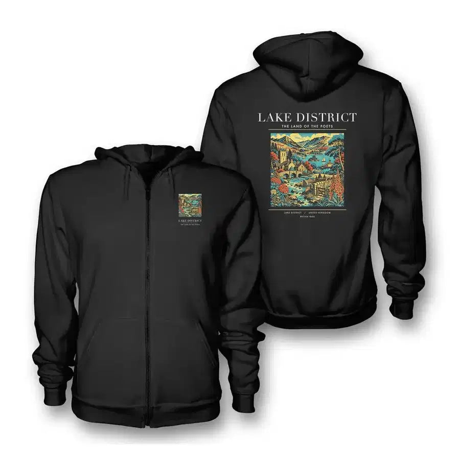 LAKE DISTRICT - Poster - Zipped Hoodie - Black