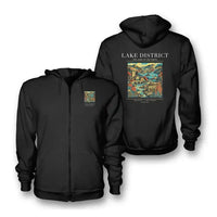 Thumbnail for LAKE DISTRICT - Poster - Zipped Hoodie - Black