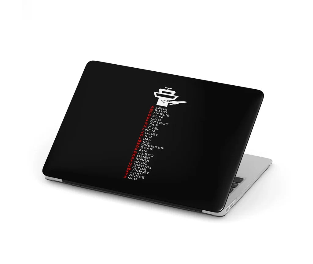 Aviation Alphabet aviation design on MacBook case for MacBook.