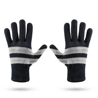 Thumbnail for Silver Pilot Epaulettes 2 Lines aviation design on soft knit fabric gloves.