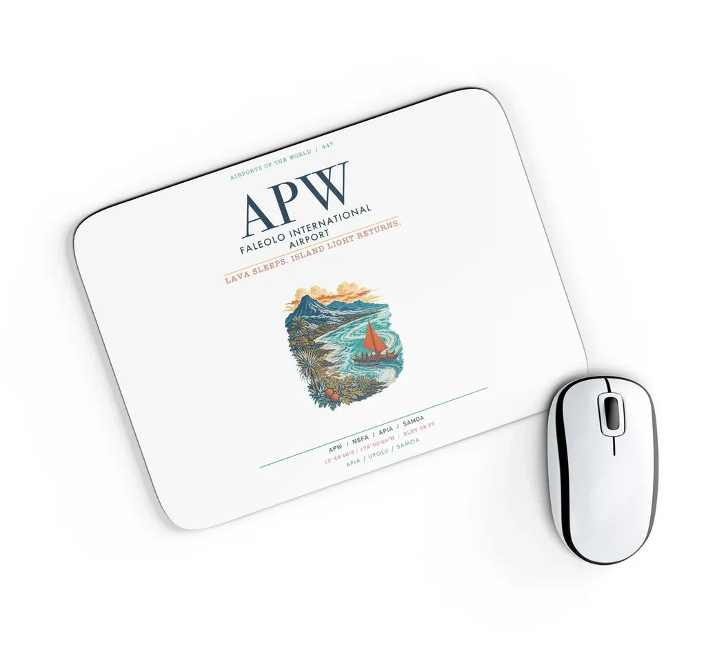 Faleolo International Airport (APW) design on white rectangle mouse pad