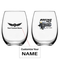 Thumbnail for Boeing 757 & Rolls Royce Engine (RB211) Water & Drink aviation design on water glass, crystal-clear premium glassware.