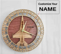 Thumbnail for F-16 Fighting Falcon aviation design on premium wood wooden wall clock.