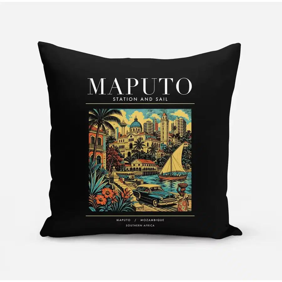 MAPUTO - Poster - Pillow - Black