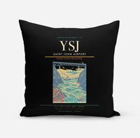 Thumbnail for Saint John Airport (YSJ) design on black pillow