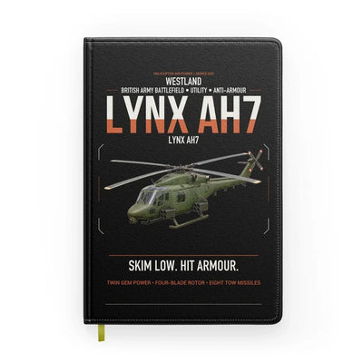 Westland Lynx AH7 design on black notebook