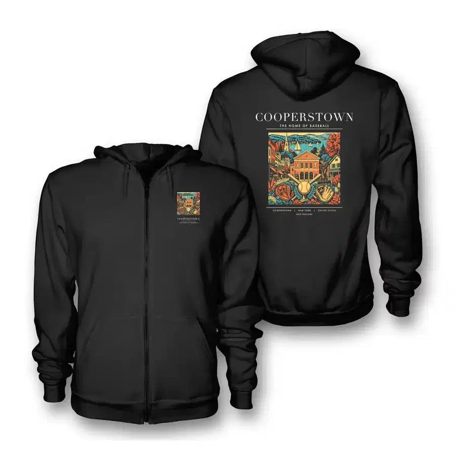 COOPERSTOWN - Poster - Zipped Hoodie - Black
