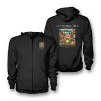 Thumbnail for COOPERSTOWN - Poster - Zipped Hoodie - Black