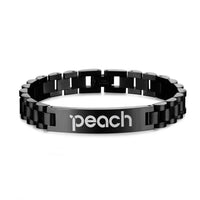 Thumbnail for Peach Airlines aviation-themed chain bracelet, polished stainless steel.