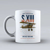 Thumbnail for SPAD S.XIII C.1 design on white ceramic mug, double-side print