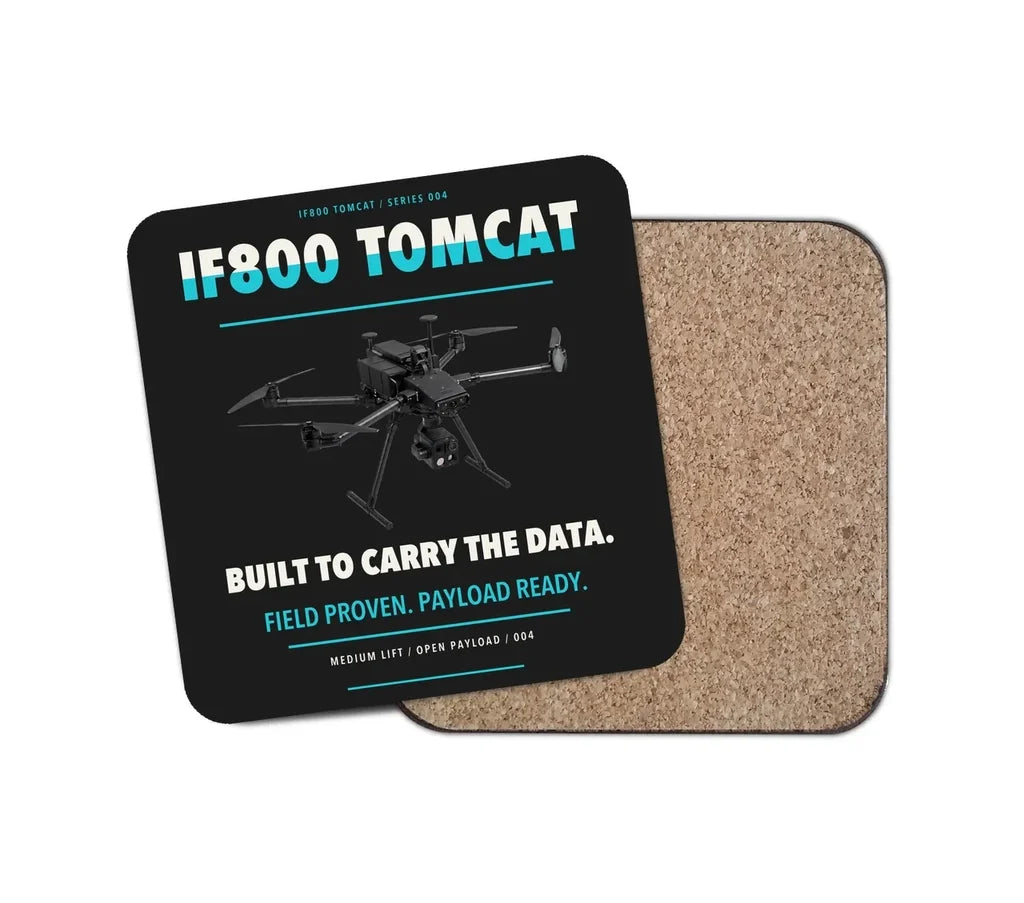 Inspired Flight IF800 Tomcat design on black 1 piece coaster