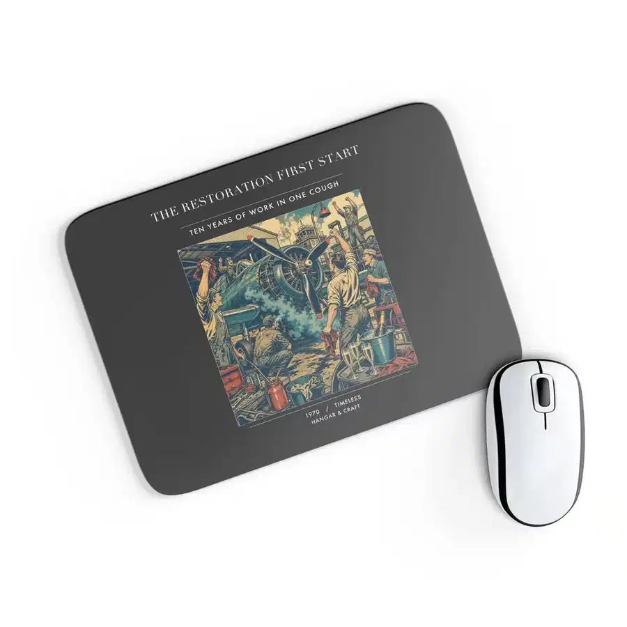 VINTAGE G4455 - The Restoration First Start - Designed Mouse Pads design on black rectangle