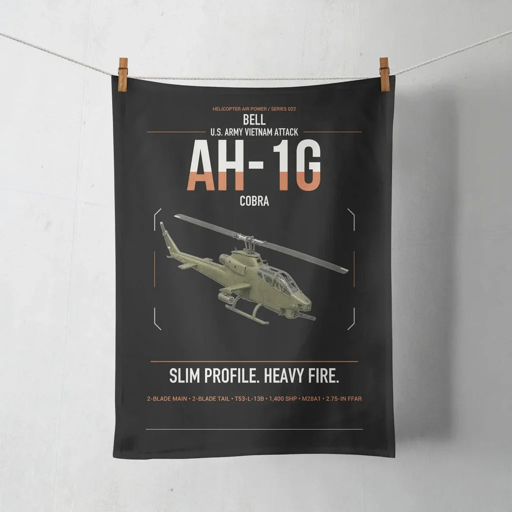 Bell AH-1G Cobra design on black towel