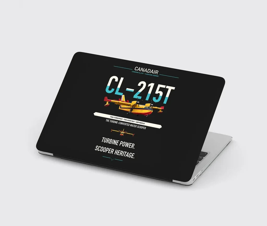 Canadair CL-215T design on black MacBook case