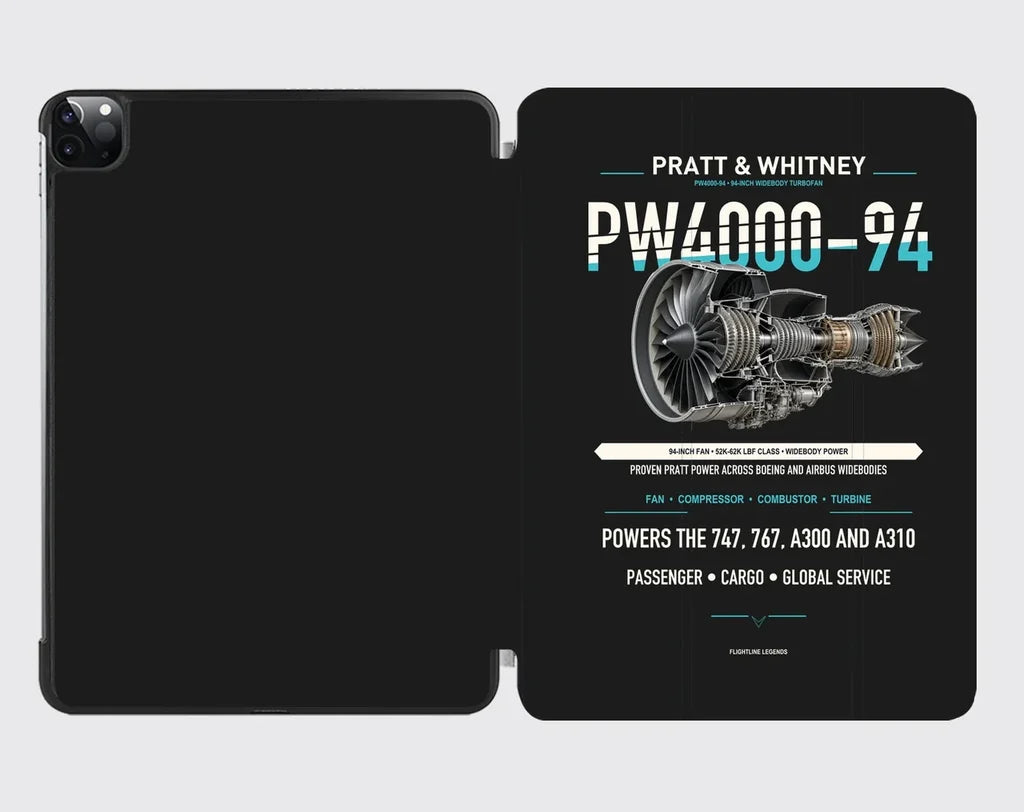 PW4000-94 design on black ipad tablet case