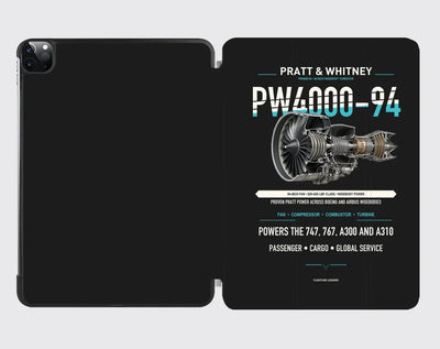 PW4000-94 design on black ipad tablet case