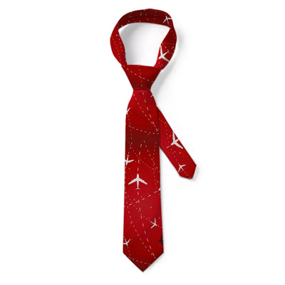 Travelling with Aircraft (Red) aviation design on premium silk blend tie.