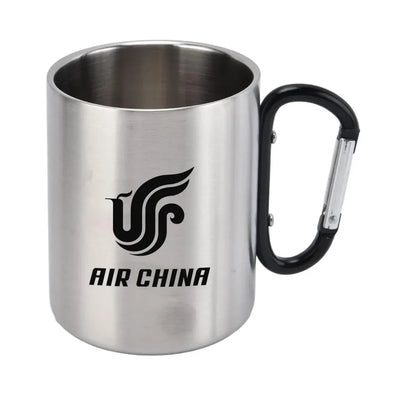 Air China Airlines aviation design on outdoor mug, durable insulated construction.