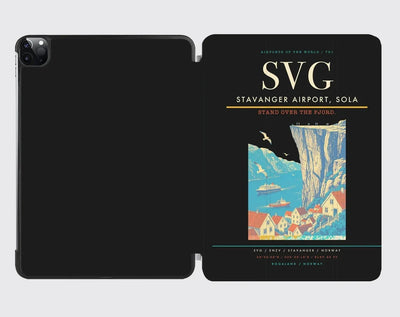 Stavanger Airport, Sola (SVG) design on black ipad tablet case