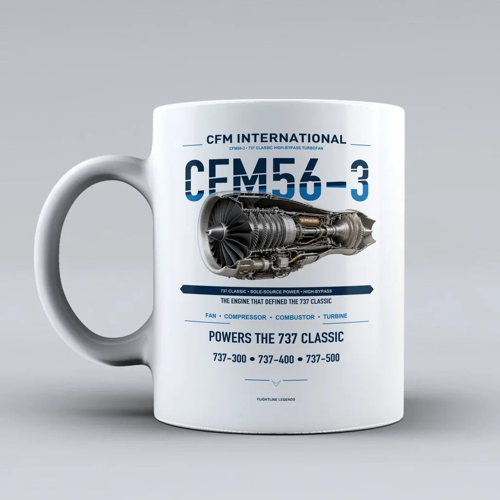 Mug design on white cfm56 3