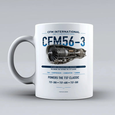 Mug design on white cfm56 3
