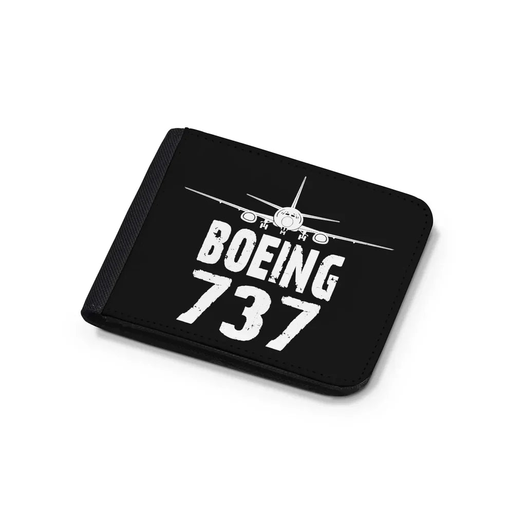 Boeing 737 & Plane aviation print wallet, leather.