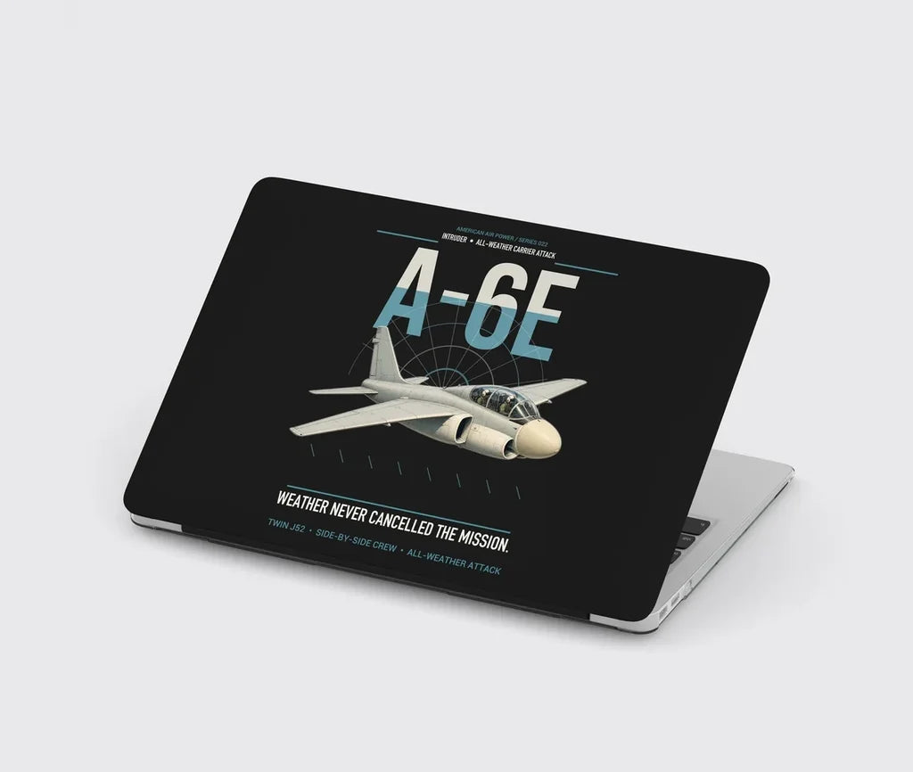 A-6E Intruder design on black MacBook case
