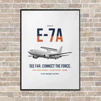 Thumbnail for E-7A Wedgetail vertical canvas print - framed - white background